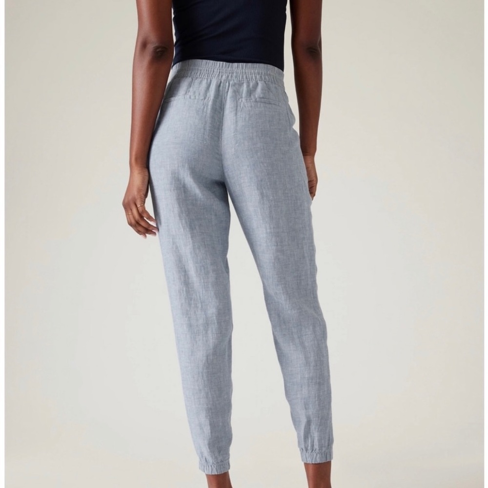 Athleta retreat linen jogger in blue nwt size 6